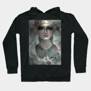 fashion exotic woman metallic designer print drawing Hoodie